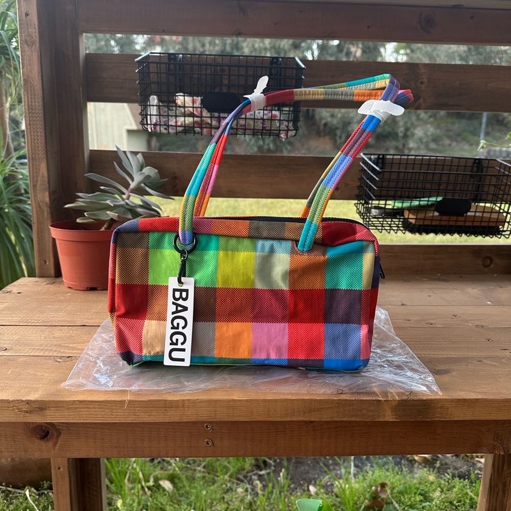 BAGGU Madras Bowler Bag